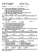Bộ đề kiểm tra 1 tiết môn Vật lý Lớp 10 (Cơ bản) - Trường THPT Trường Chinh